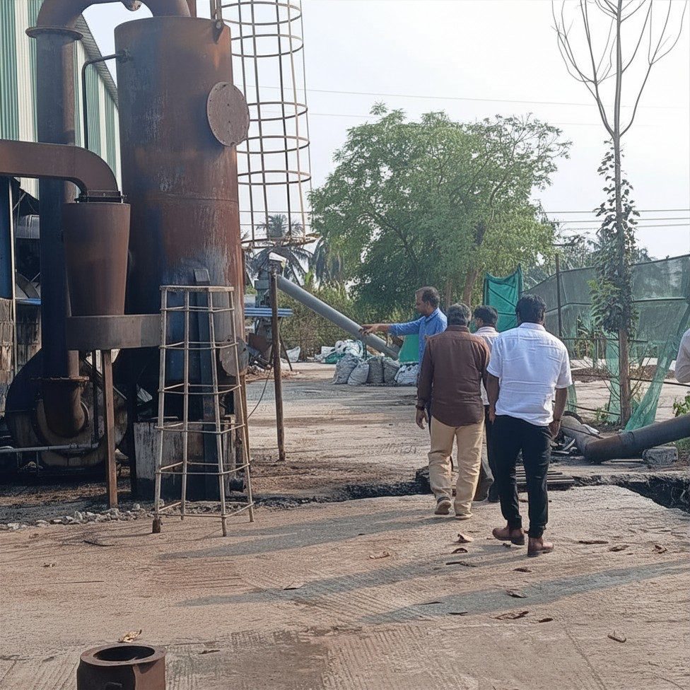 Emissions scrubber with on-site inspection.